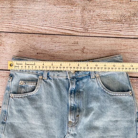 WOMEN'S SIZE 2 TOPSHOP MOTO JEAN PENCIL SKIRT - Picture 2 of 6